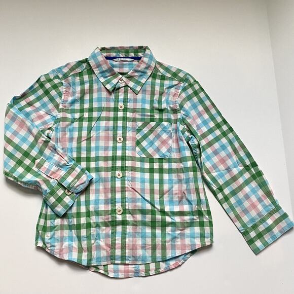 Baby Boden Gingham Plaid Button Down Shirt - Picture 1 of 2